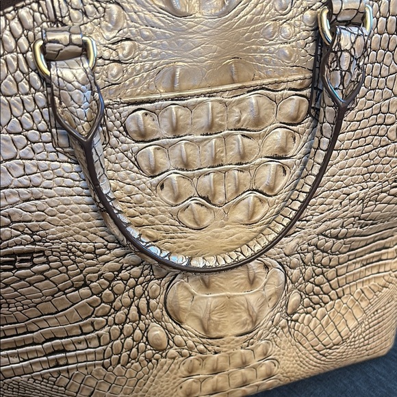 Brahmin Tan Satchel with Crocodile Embossed Texture - Picture 6 of 8